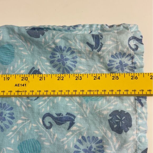 Sigrid Olsen Linen Button Up Blue Seahorse Shirt XS - Picture 6 of 9